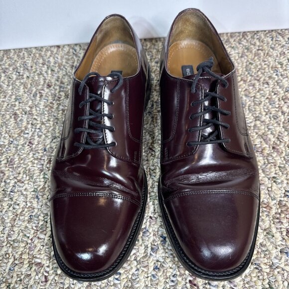Bostonian Mens SIZE 10 W BURGUNDY Leather Outsole Classics LUXE Oxford Shoes - Picture 1 of 10